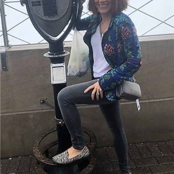 $340 Aldomartins Blue Knit Floral Blazer - Picture 6 of 10